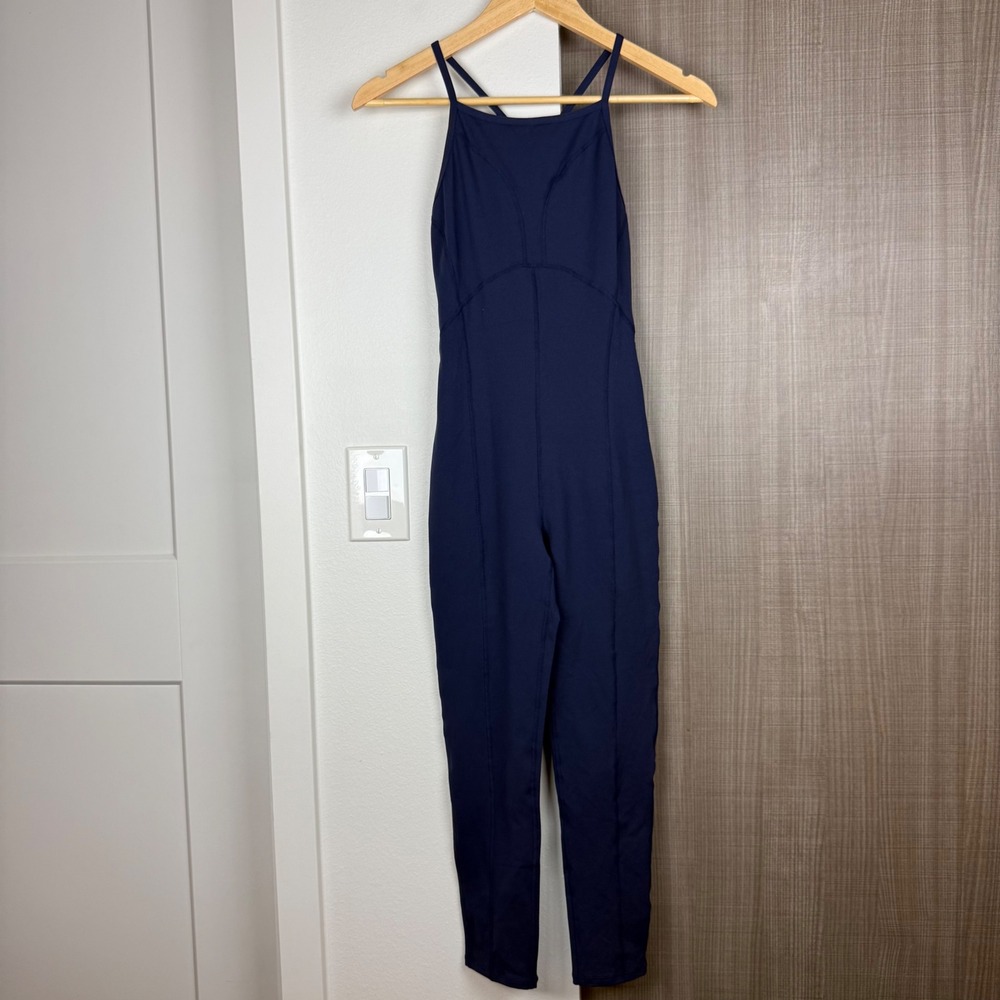 Free People FP Movement Navy Side to Side Performance Jumpsuit - Picture 3 of 12